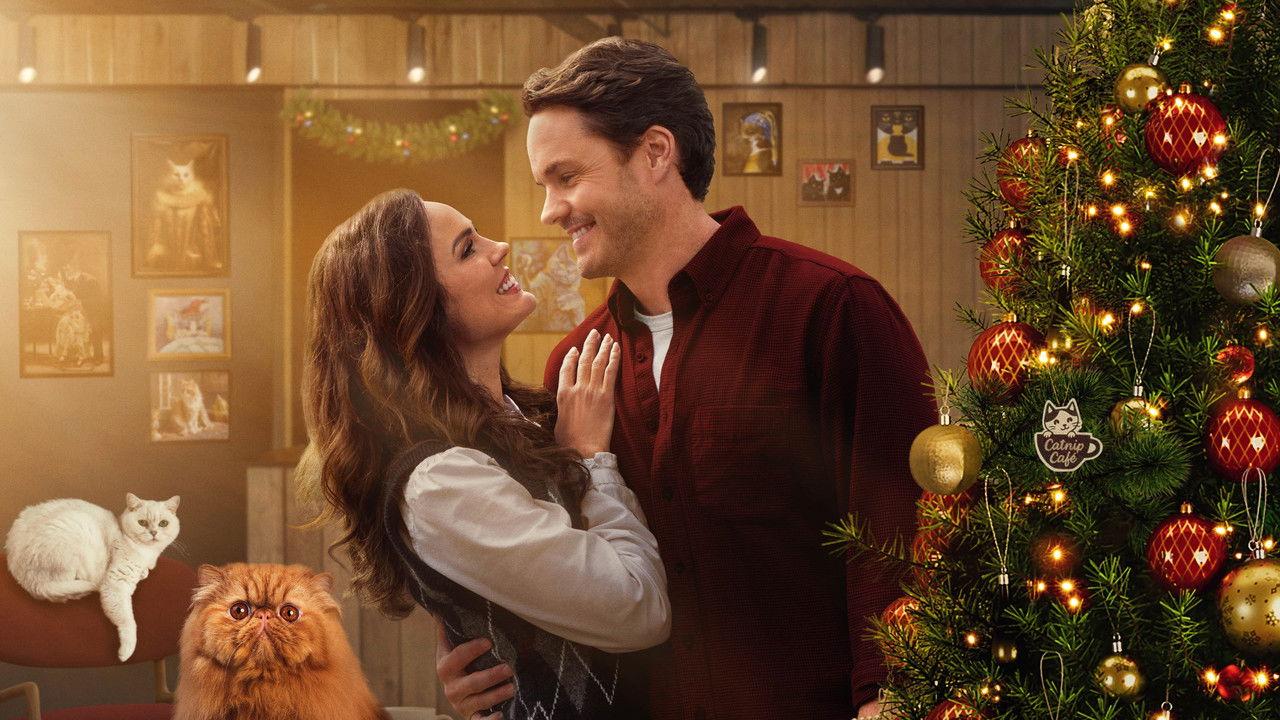 Christmas at the Catnip Cafe backdrop