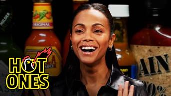 Zoe Saldaña Gets Scorched by Spicy Wings